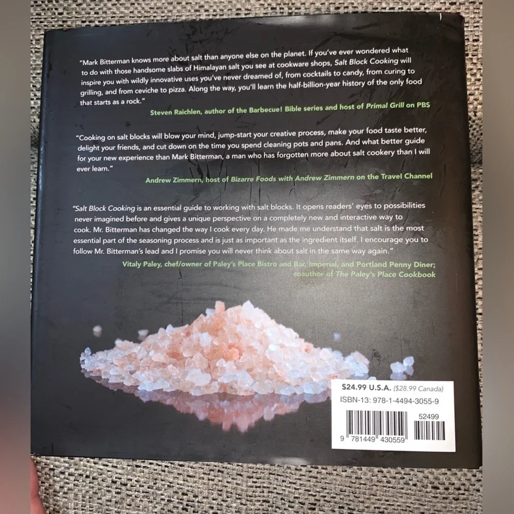 Salt block cooking recipe book Mark Bitterman best selling author of salted